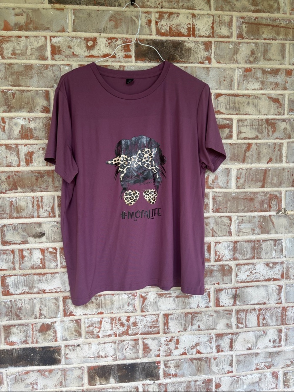 SHEIN Curve Mauve Purple Mom Life Graphic Tee - 1XL